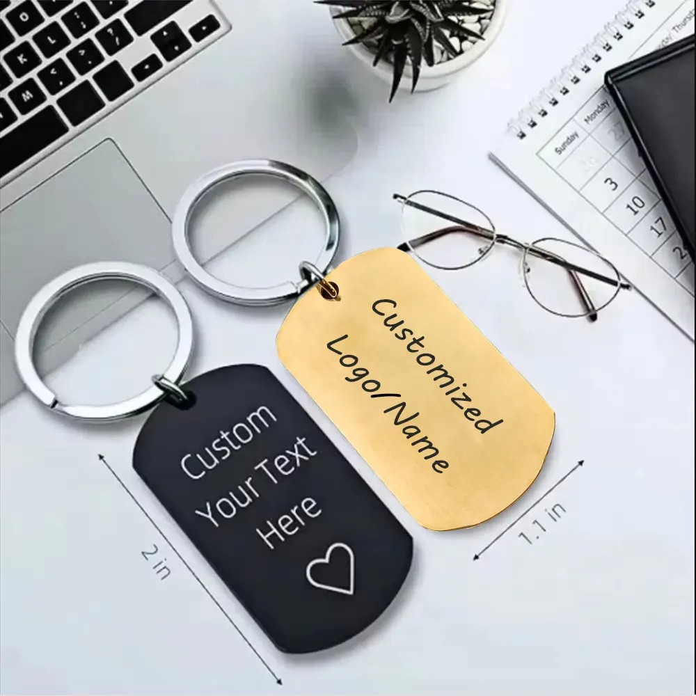 10PCS Custom Metal Tag Keychai - Initial Ring Custom recension och pris