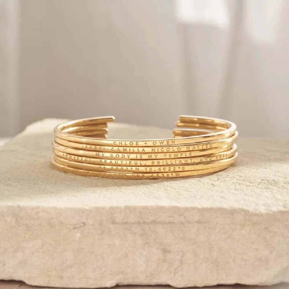 Couple Engrave Name Text Custo - Coordinates Bracelet recension och pris