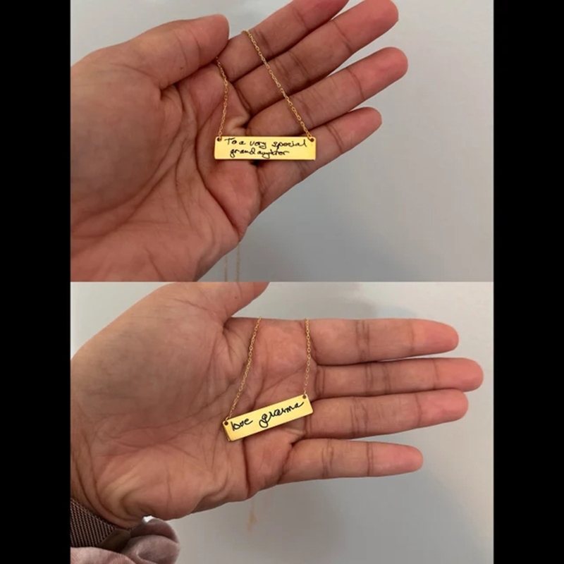 Custom Handwriting Name Bar Pe - Handwriting Necklace Bar recension och pris